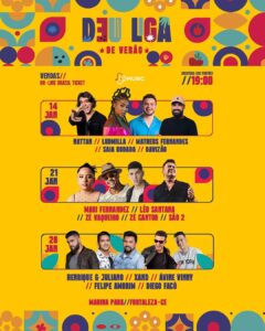 É verão no Ceará!   ‘Festival Deu Liga’ mistura estilos musicais em três dias de festa e promete movimentar os fins de semana de janeiro em Fortaleza
