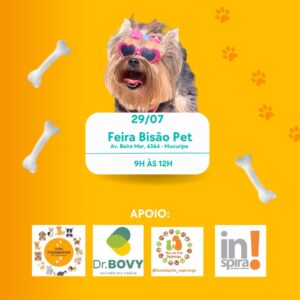 Feira Bisão Pet acontece no próximo sábado (29) com espaço Fuças e Patas