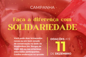 Sindiônibus lança campanha “Faça a Diferença com Solidariedade 2024” para arrecadação de brinquedos destinados ao IPREDE