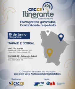 CRCCE Itinerante realiza audiências públicas no interior do Ceará nos dias 10 e 11 de junho