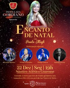 Náutico Atlético Cearense recebe concerto Encanto de Natal com Paula Magh