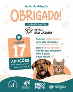 Memorial Fortaleza Pet e Abrigo São Lázaro garantem 17 adoções em ação no Shopping Parangaba