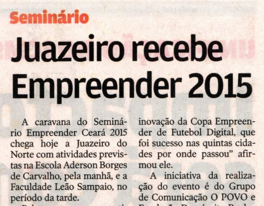 2015- Seminário Empreender - Jornal O Povo (2)